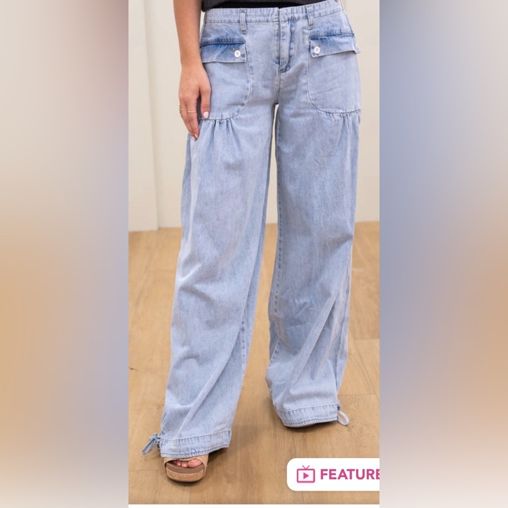 Bibi light denim pants XL with adjustable bottom
